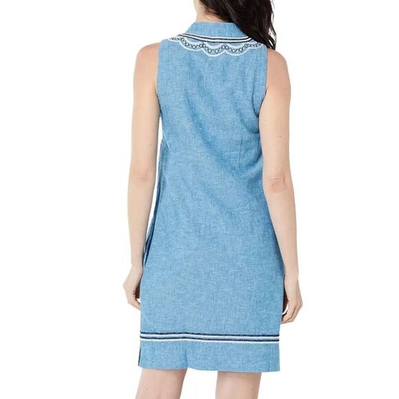 Hatley Marin Shift Dress Linen Blend Chambray Shift Dress Size Small - Picture 2 of 14
